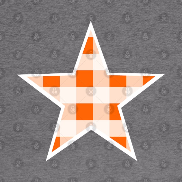 Orange and White Buffalo Plaid Star by bumblefuzzies